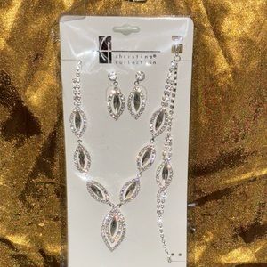 New 3 PCS Necklace, Bracelet, & Earring Set Formal Wedding Church Prom